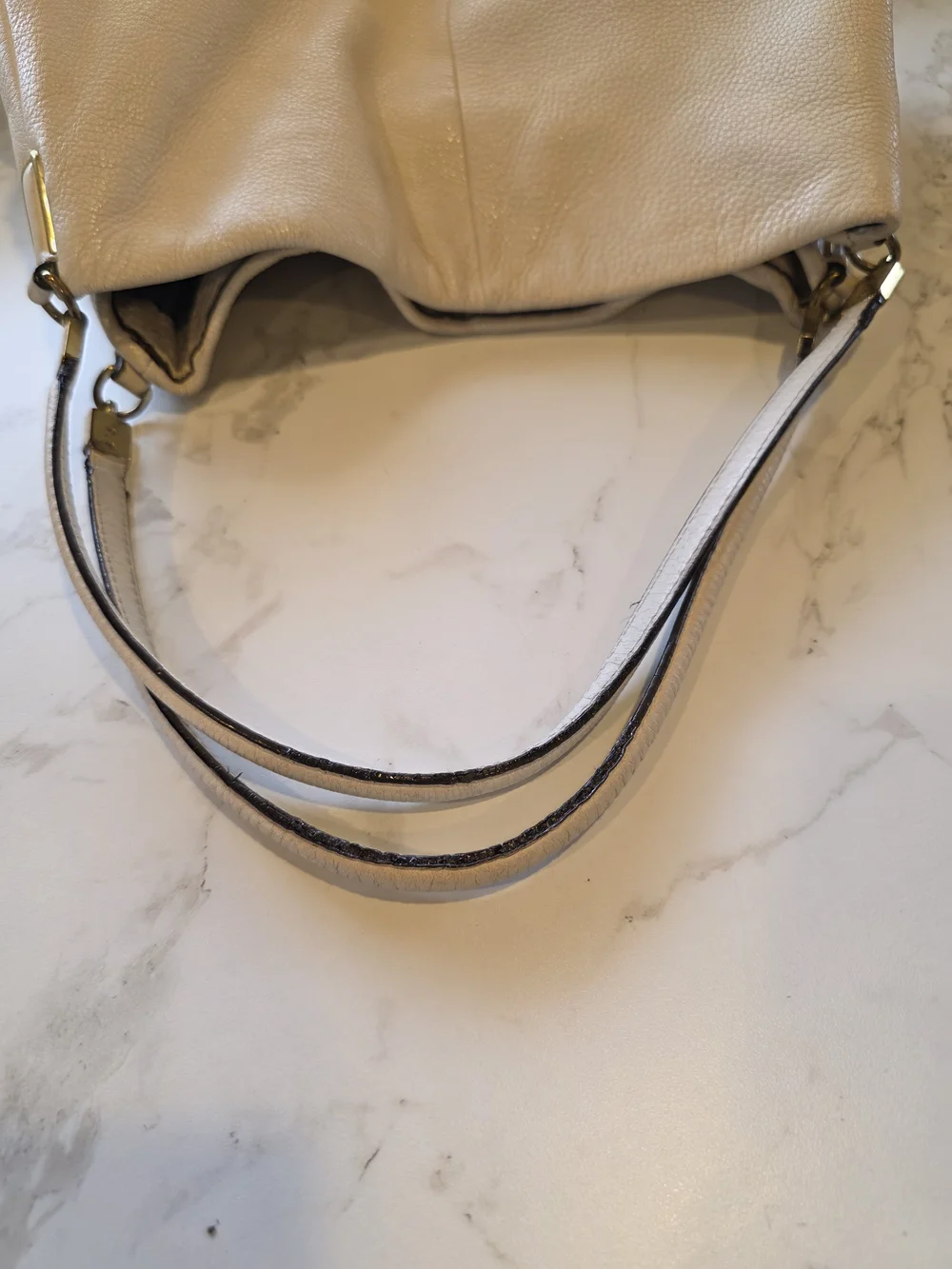 Vintage Coach cream pebbled leather hobo bag slouchy Y2K - Picture 11 of 14